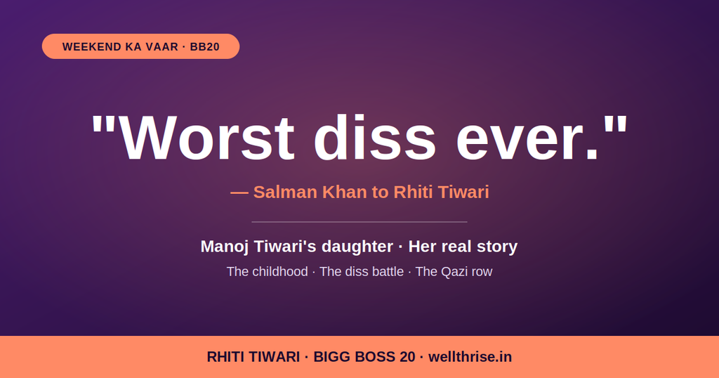 Rhiti Tiwari Bigg Boss 20: Manoj Tiwari's Daughter, Her Real Story and the Controversies Rhiti Tiwari